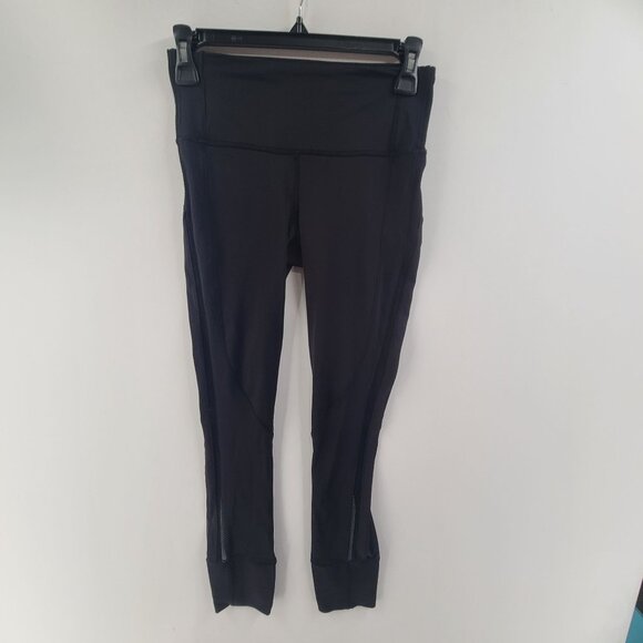 Lululemon Women's Athletic Leggings Black Size 4 Yoga Workout, Moisture Wicking - Picture 1 of 6